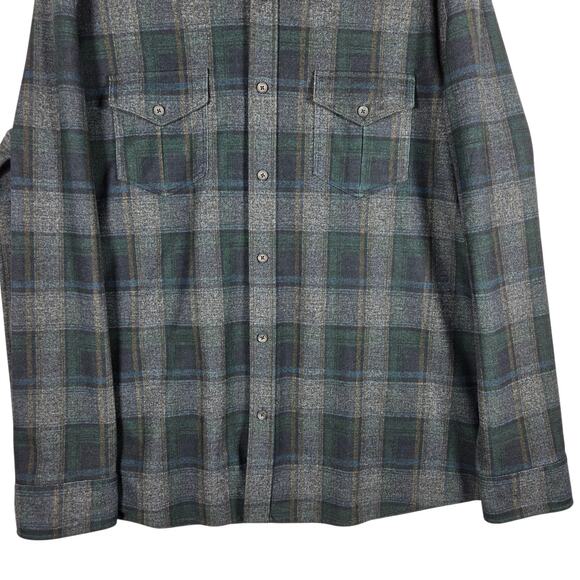 Johnston & Murphy Fleece Lined Plaid Shirt Jacket Men’s XL Blue Gray Shacket - Picture 3 of 9